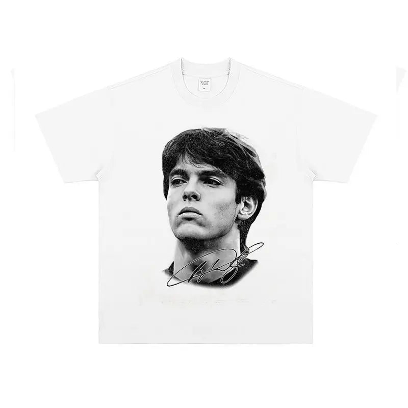 T-Shirt Face Card Football — Streetwear Graphique Oversize Unisexe