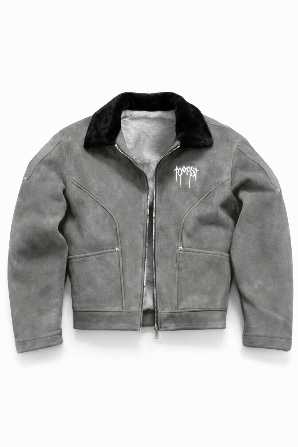 Veste avec col rabattu en fourrure