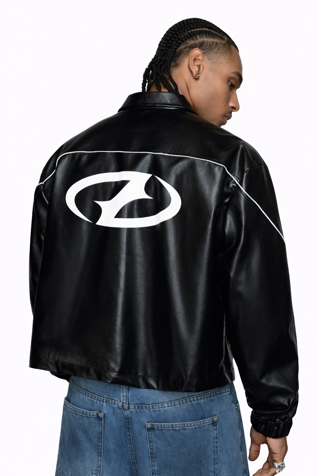 Veste en cuir contrasté AXEPEAK