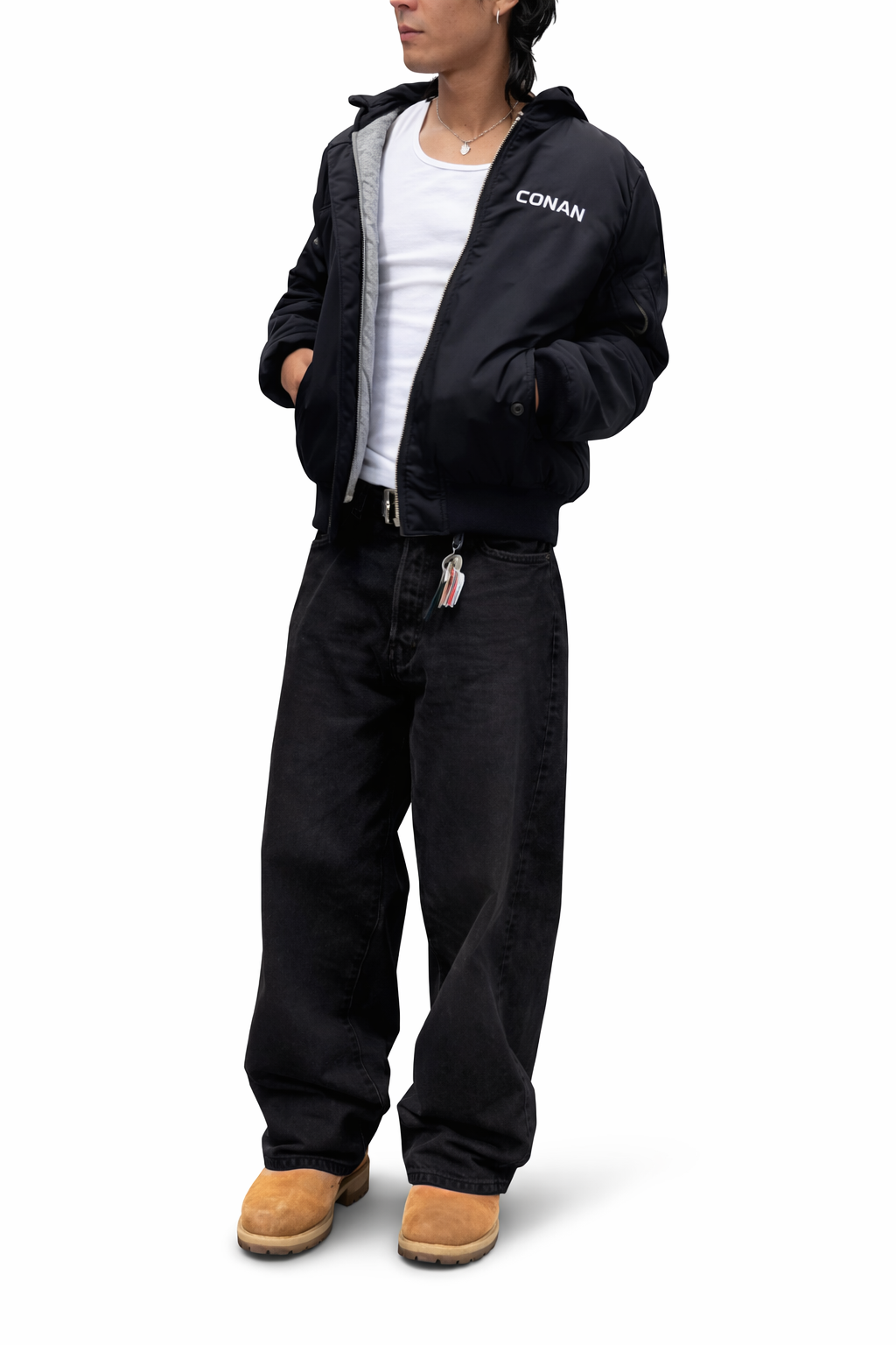 Jeans droits vintage délavés bleu clair