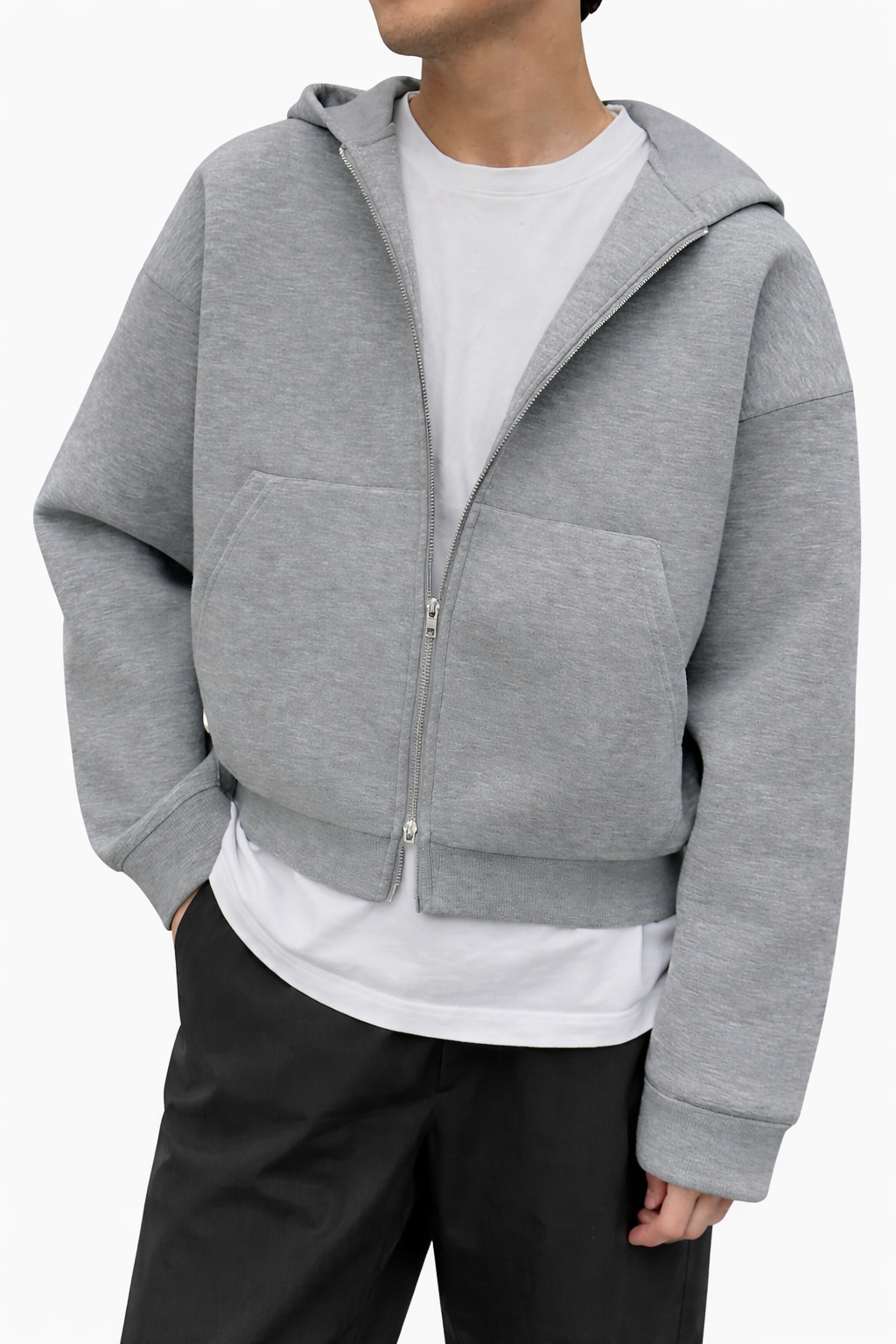 Sweat-shirt à capuche ample zippé Manfinity Dauomo