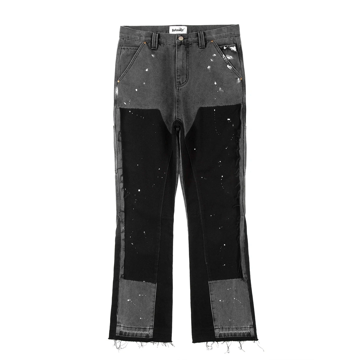 Jean Évasé Slim Patchwork — Streetwear Y2K Homme