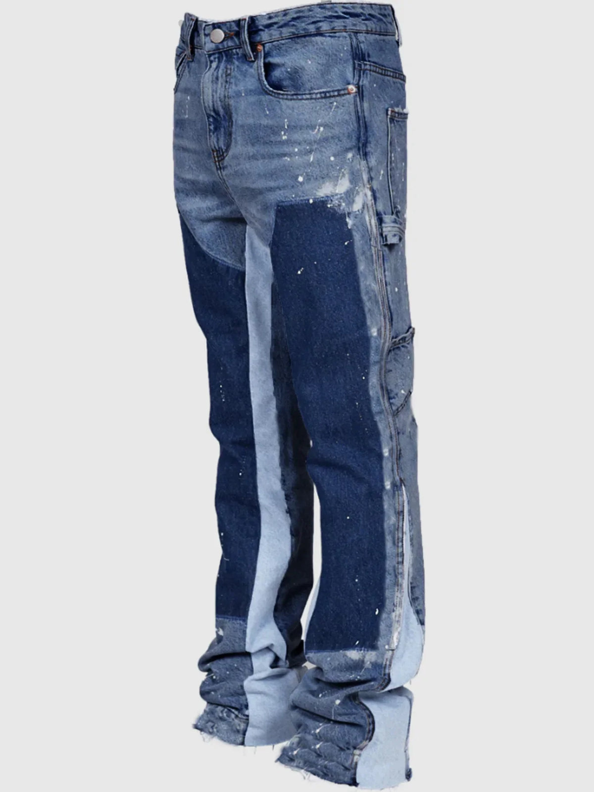 Jean Évasé Patchwork Denim — Streetwear Homme