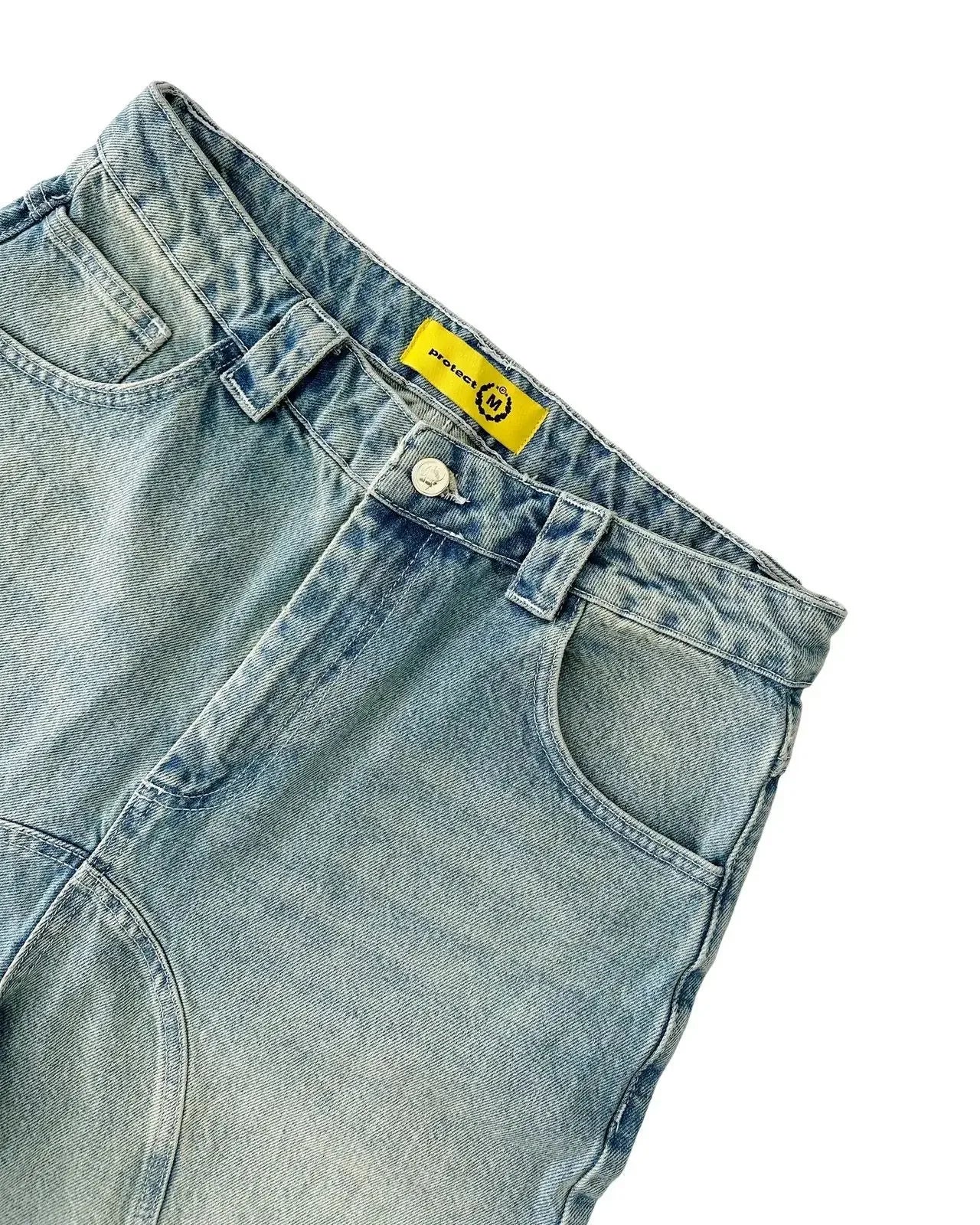 Short Denim Y2K Vintage Brodé — Streetwear Baggy Été
