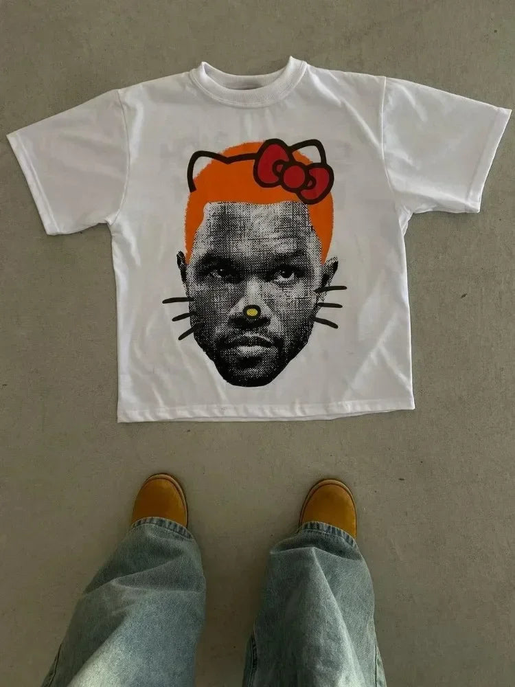 T-shirt Vintage Y2K Hip-Hop Surdimensionné — Streetwear Graphique