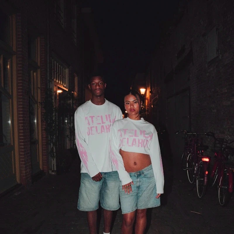 Longsleeve Atelier Delarde Flammes — Y2K Harajuku Oversize
