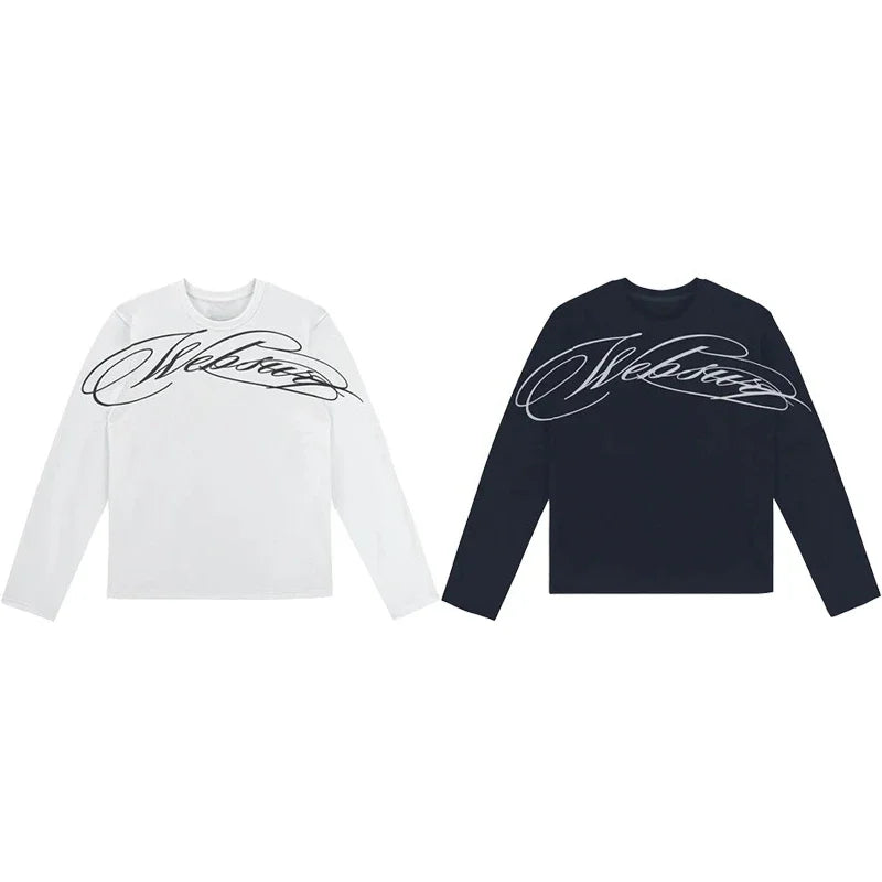Longsleeve Y2K Websury Imprimé — Hip-Hop Streetwear Oversize