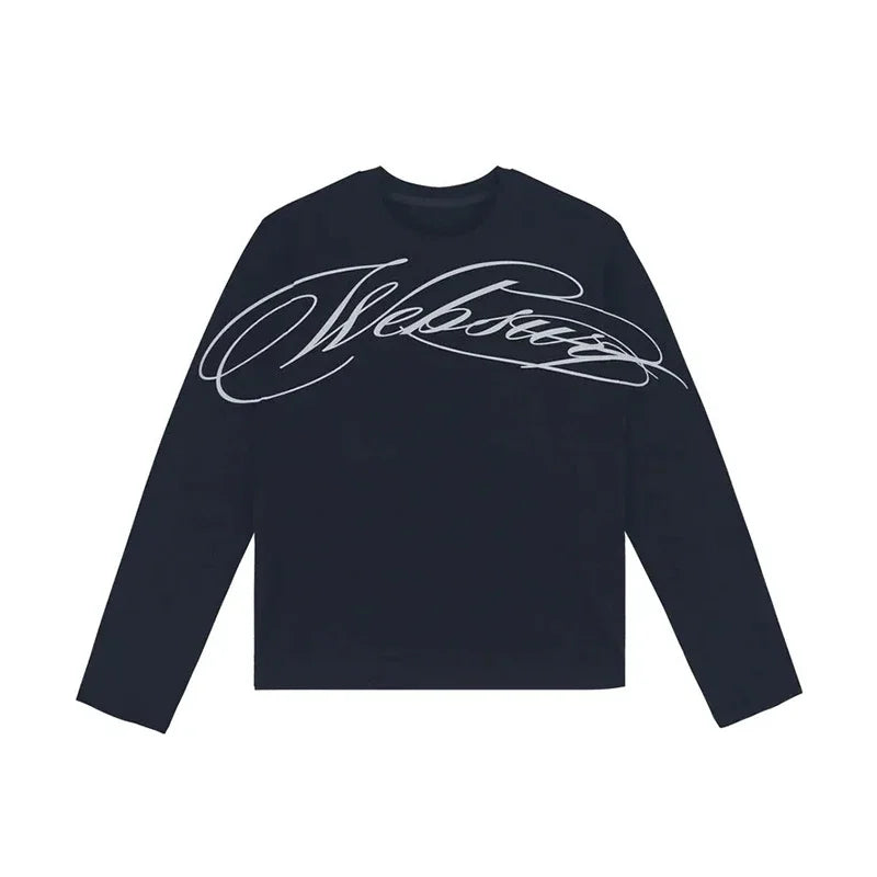 Longsleeve Y2K Websury Imprimé — Hip-Hop Streetwear Oversize
