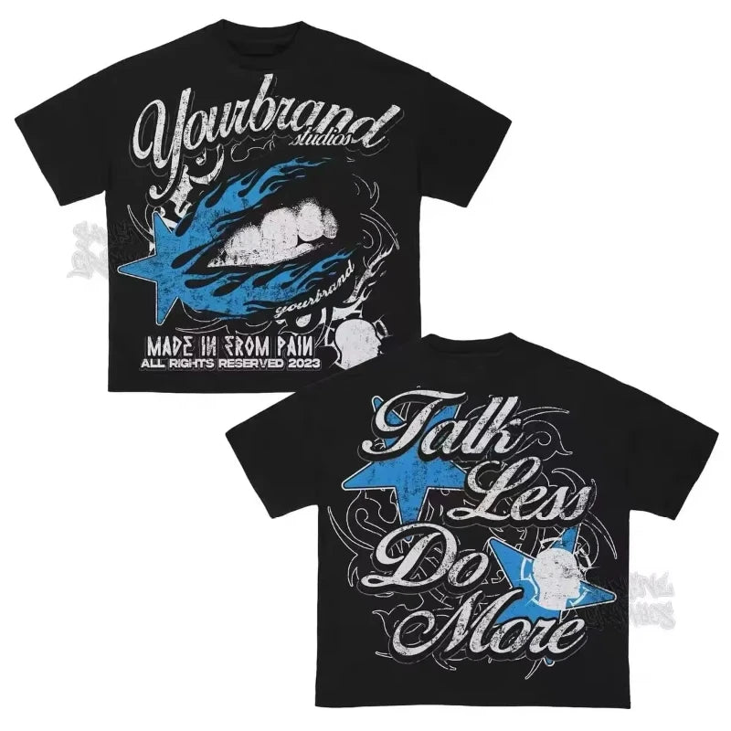 T-Shirt Visage Imprimé Y2K