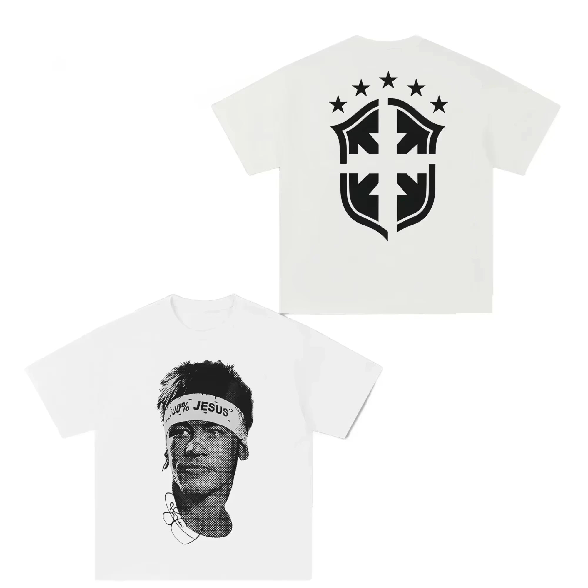 T-shirt Imprimé Neymar Face — Streetwear Football Oversize