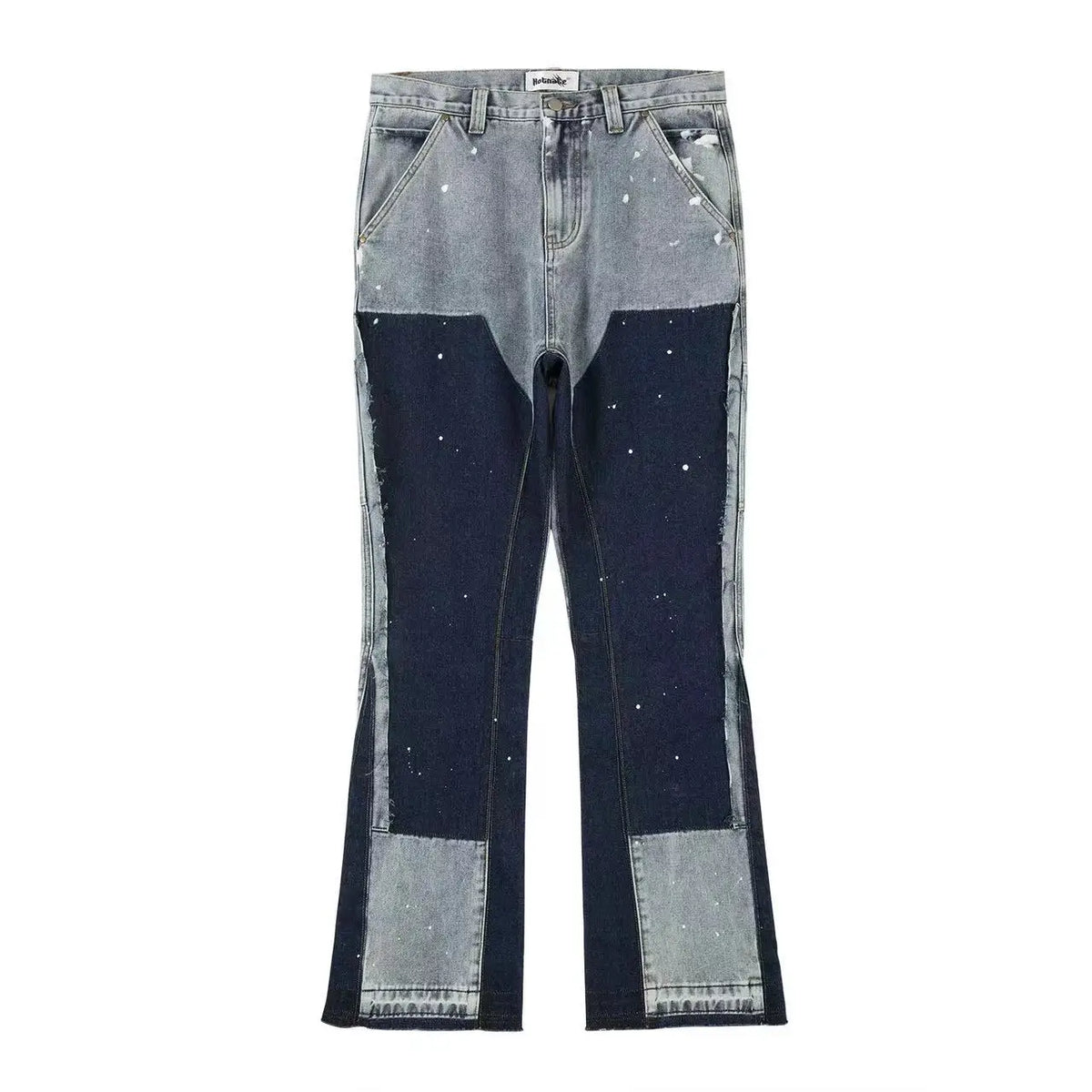 Jean Évasé Slim Patchwork — Streetwear Y2K Homme