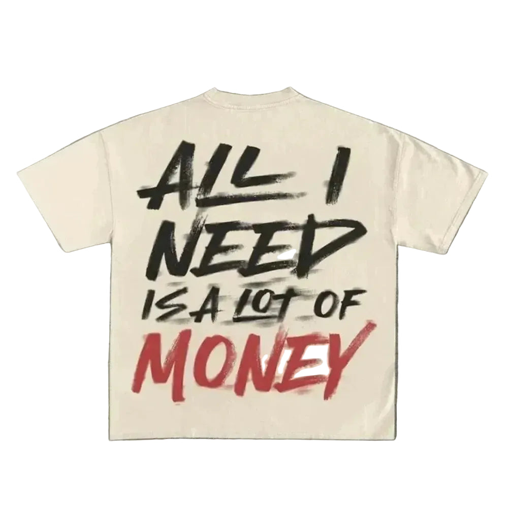 T-shirt Y2K Money Style Imprimé — Streetwear Oversize
