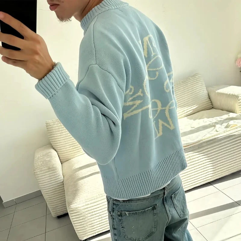 Pull Y2K Signature Logo Brodé — Streetwear Boxy