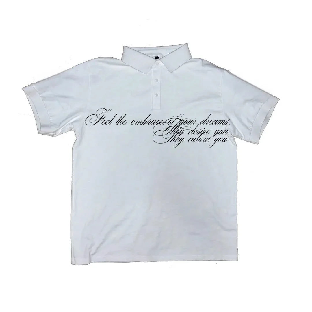 Polo Signature Dragon Imprimé — Y2K Rétro Streetwear