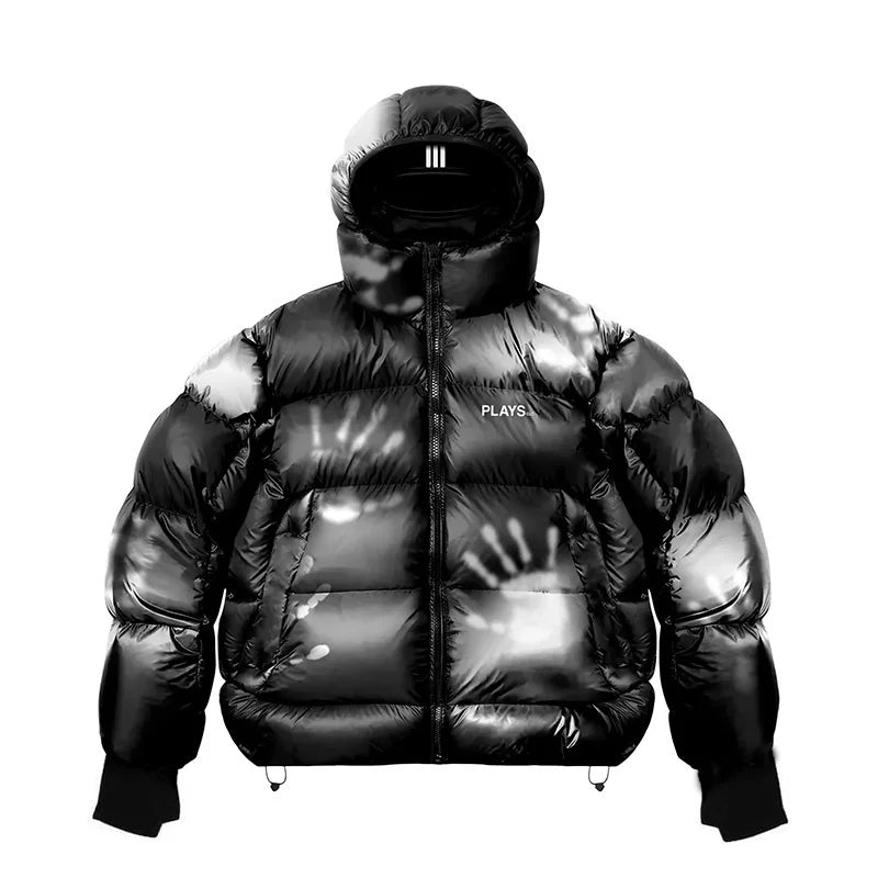Doudoune À Capuche Puffer Graphique Thermique