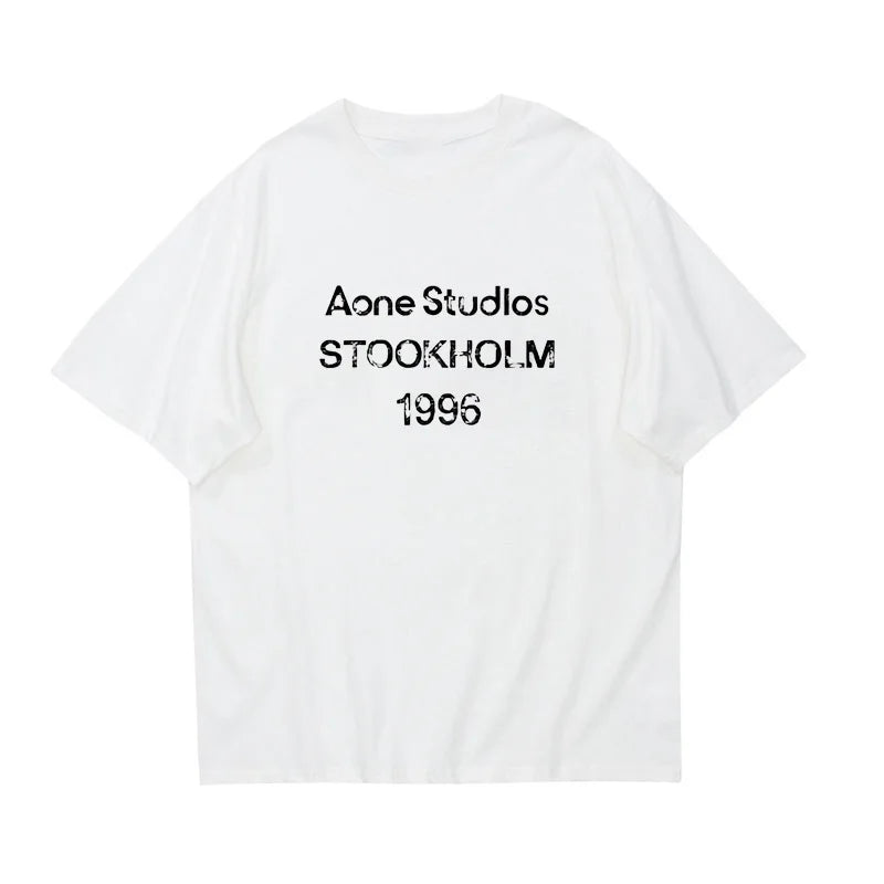 T-shirt Imprimé Style Acne Studios — Streetwear Premium Lettres