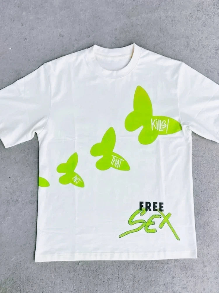 T-shirt Vintage Y2K Hip-Hop Surdimensionné — Streetwear Graphique