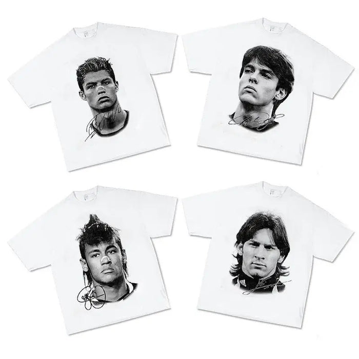 T-Shirt Face Card Football — Streetwear Graphique Oversize Unisexe