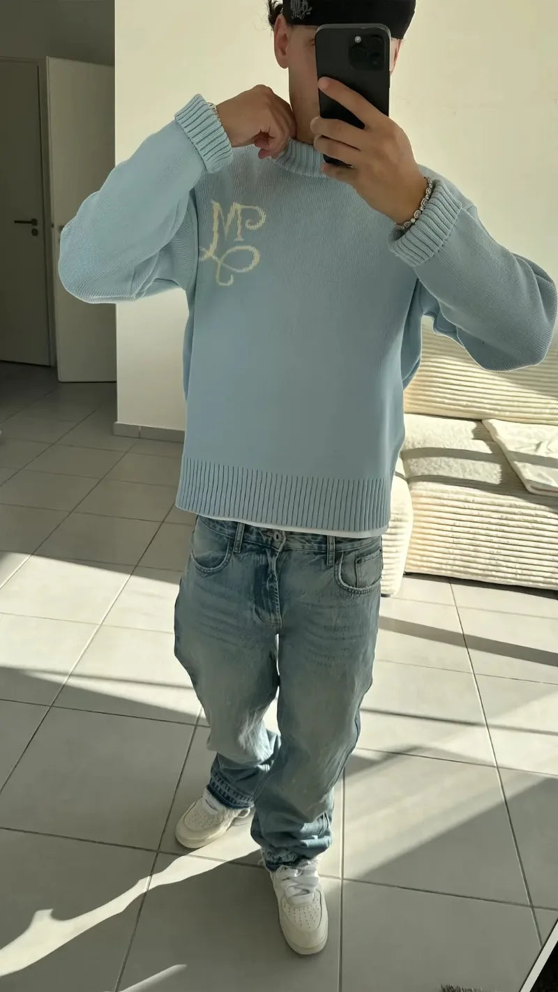 Pull Y2K Signature Logo Brodé — Streetwear Boxy