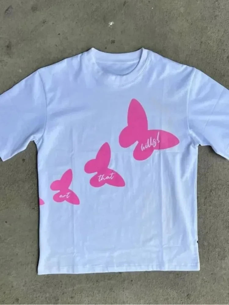 T-shirt Vintage Y2K Hip-Hop Surdimensionné — Streetwear Graphique