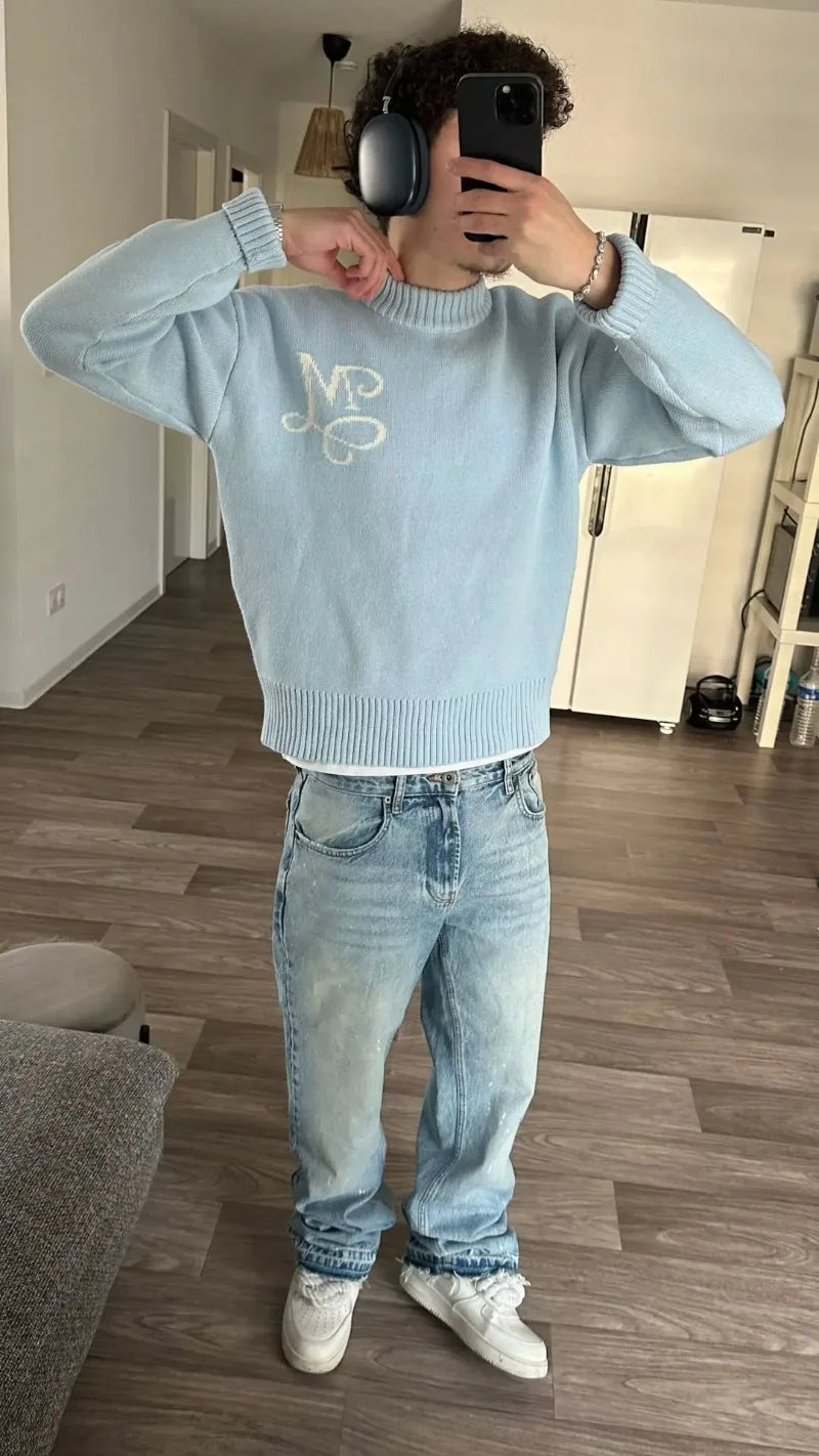 Pull Y2K Signature Logo Brodé — Streetwear Boxy