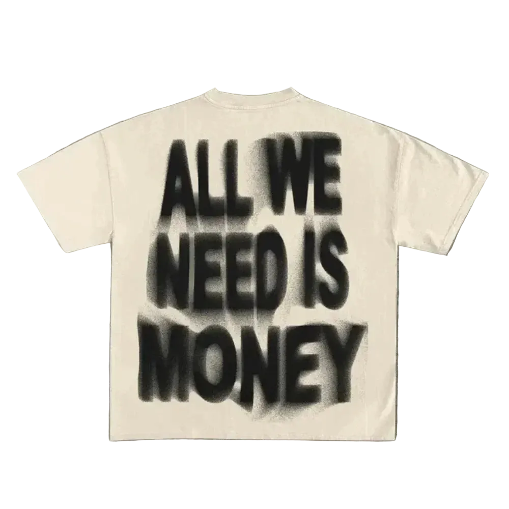 T-shirt Y2K Money Style Imprimé — Streetwear Oversize