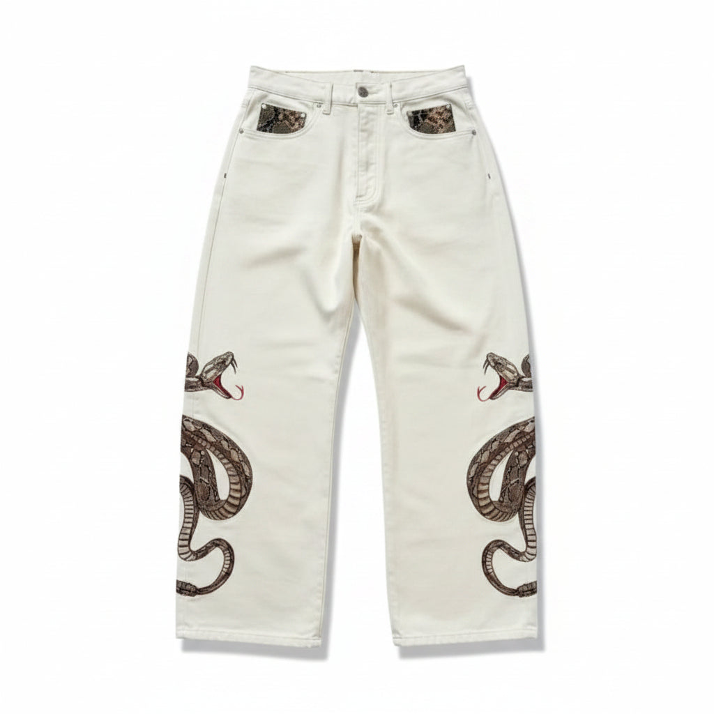 Jean PYTHON Brodé Baggy
