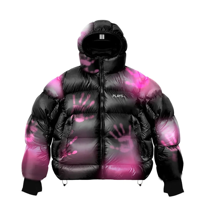 Doudoune À Capuche Puffer Graphique Thermique