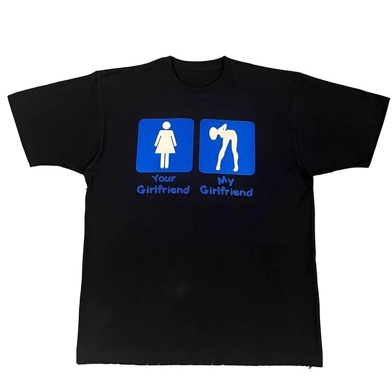T-Shirt Sexy Girlfriend – Oversize Streetwear Unisexe | Noir & Blanc
