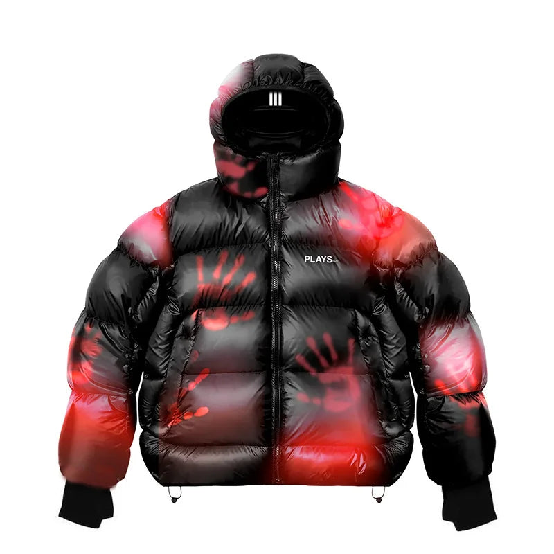 Doudoune À Capuche Puffer Graphique Thermique