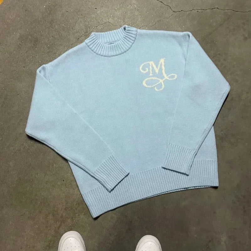 Pull Y2K Signature Logo Brodé — Streetwear Boxy