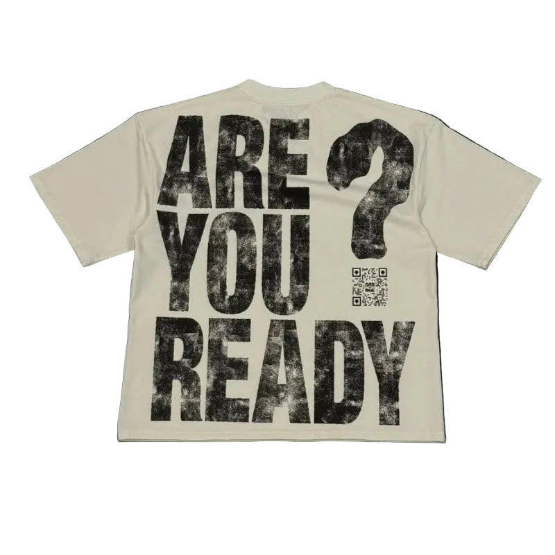 T-shirt "Are You Ready" Imprimé — Streetwear Hip-Hop Oversize
