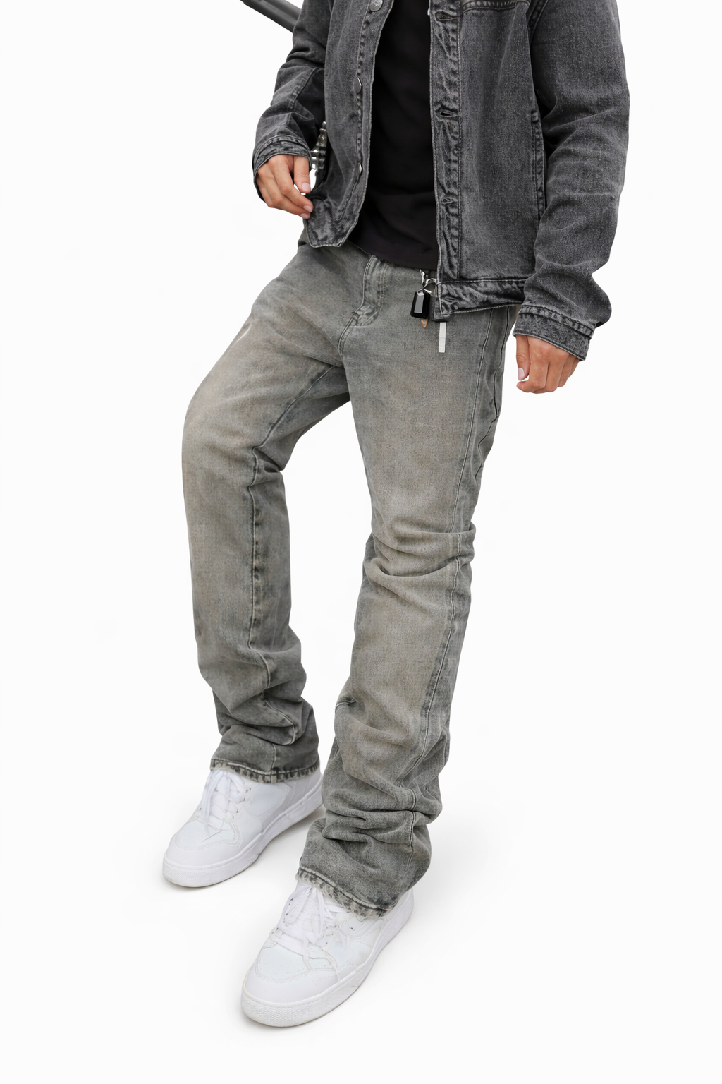 Jean Flare finition lavage délavé